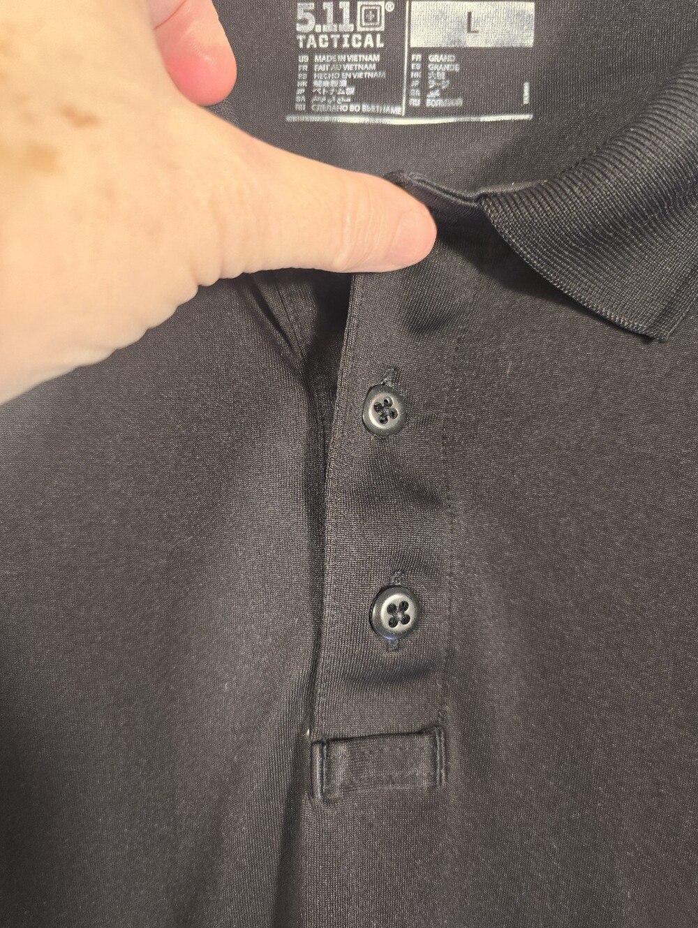 5.11 Lot Of 2 Black S Sleeve 1/4 Button Performance Tactical Polo Shorts. Large - Picture 4 of 16